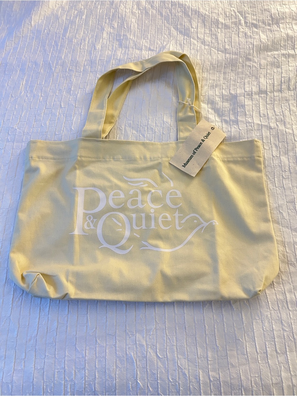 NWT Museum of Peace & Quiet Glide Tote Bag in Neutral Cotton, $60 Retail